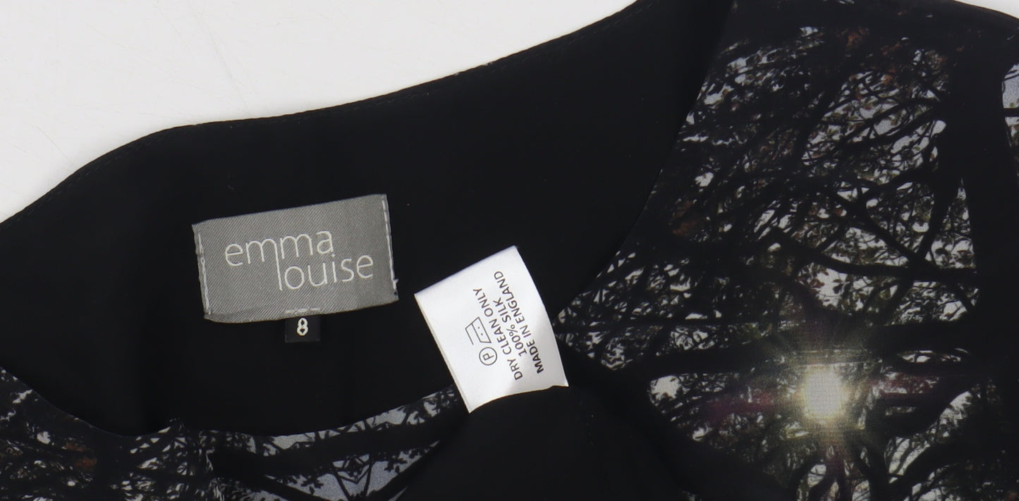 Emma Louise Women's Black Silk Shift Dress Size 8