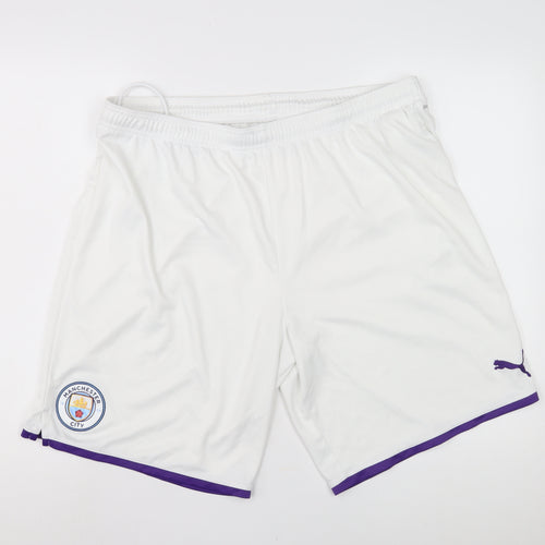 Puma Men's White Athletic Shorts 2XL Football