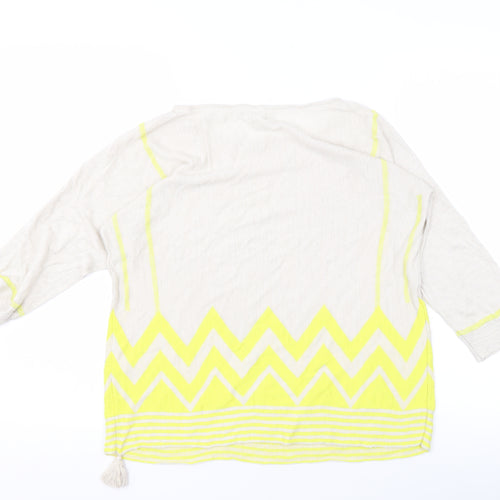 Monsoon Women's Beige Geometric Pullover Jumper M