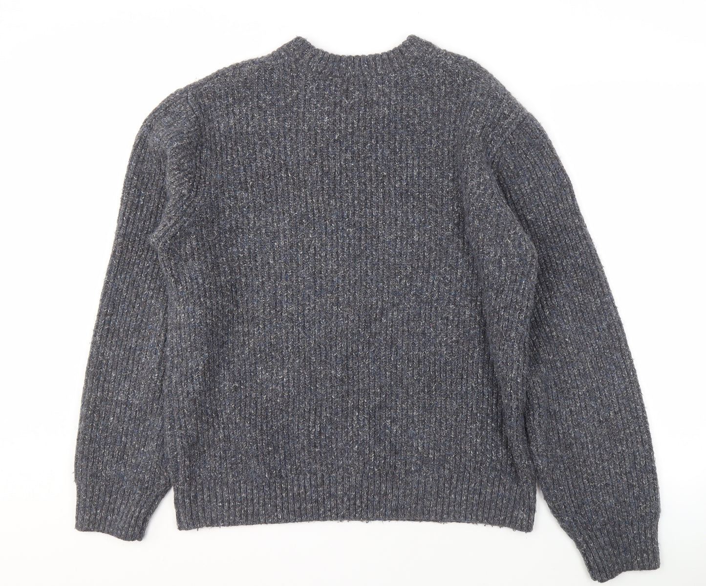 River Island Men's Grey Wool Pullover Jumper Size L