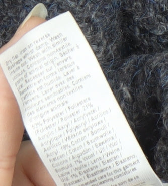 River Island Men's Grey Wool Pullover Jumper Size L