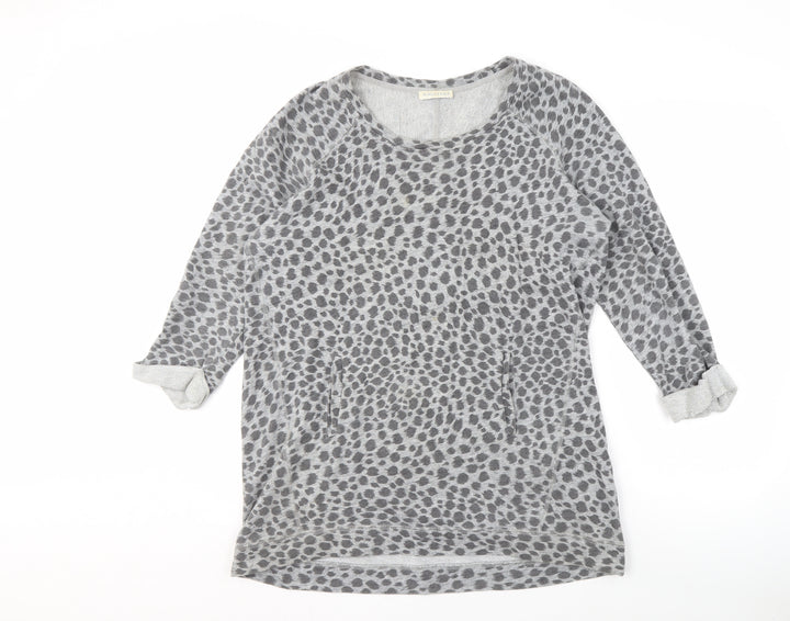Whistles Women's Grey Animal Print Sweatshirt Size 14