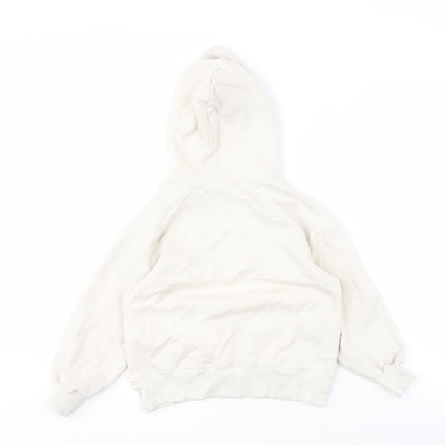 Zara Girls White Graphic Pullover Hoodie UK 8