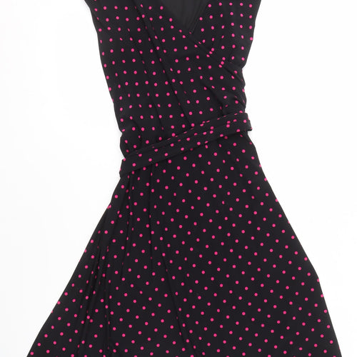 Precis Women's Black Polka Dot A-Line Dress