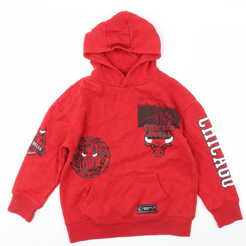 NBA Boys Red Chicago Bulls Hoodie 9-10Y Pullover Sports