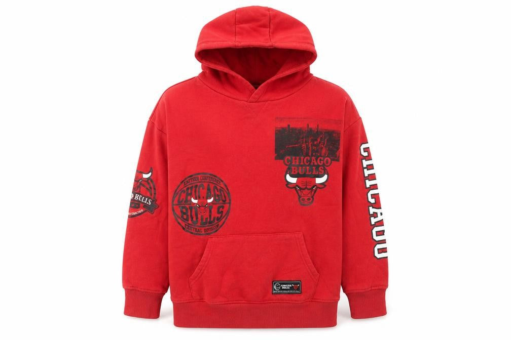 NBA Boys Red Chicago Bulls Hoodie 9-10Y Pullover Sports