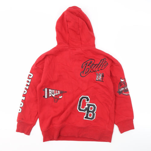 NBA Boys Red Chicago Bulls Hoodie 9-10Y Pullover Sports