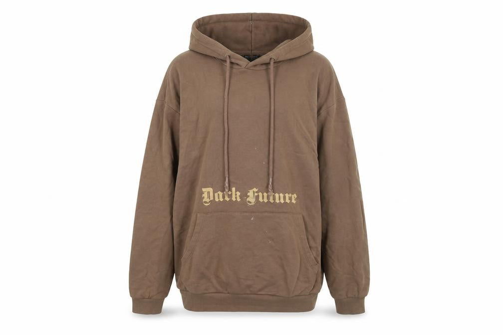 Front view of ASOS Men’s Brown Pullover Hoodie XS Gothic Style