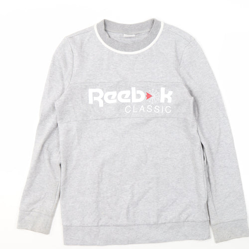 Reebok Men's Grey Pullover Sweatshirt, Size S