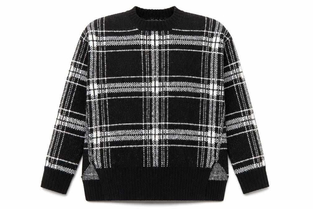 Front view of Marks & Spencer Women's Black Plaid jumper
