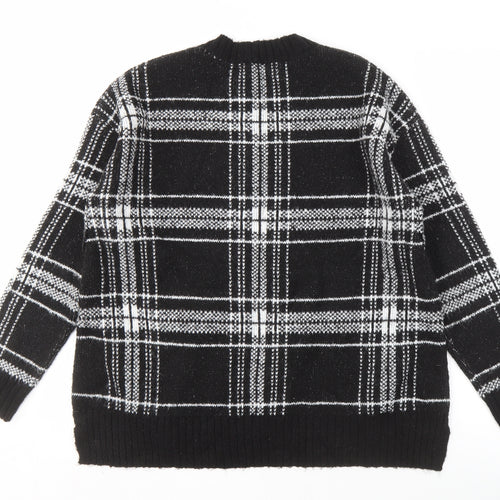 Marks and Spencer Women's Black Plaid Pullover Jumper