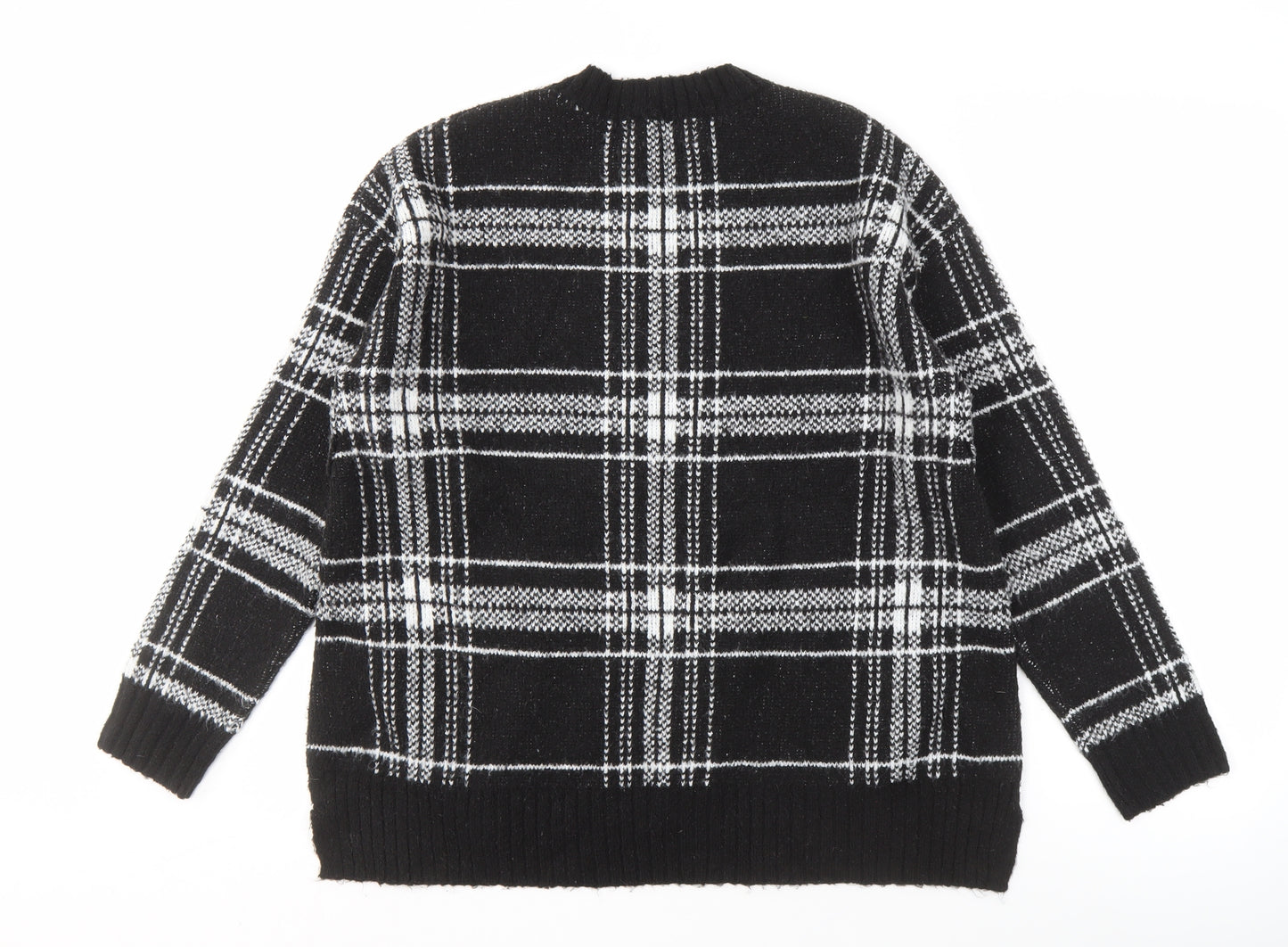 Marks and Spencer Women's Black Plaid Pullover Jumper