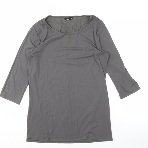 Fransa Women’s Grey Scoop Neck 3/4 Sleeve Top XL