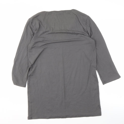 Fransa Women’s Grey Scoop Neck 3/4 Sleeve Top XL