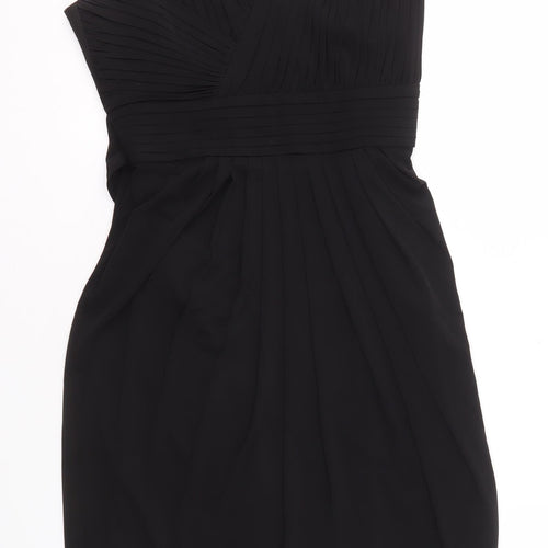 Coast Women's Black Size 12 Elegant Pleated Dress