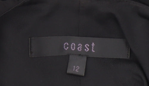 Coast Women's Black Size 12 Elegant Pleated Dress