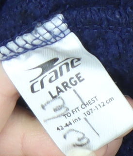 Crane Men's Blue Basic Jacket, Size L, Stand-Up Collar