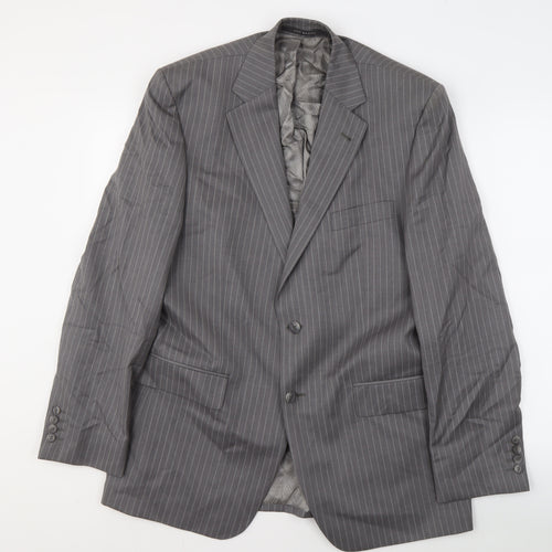 Jeff Banks Grey Striped Men's Suit Jacket 42 Long