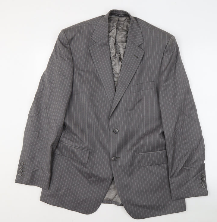 Jeff Banks Grey Striped Men's Suit Jacket 42 Long