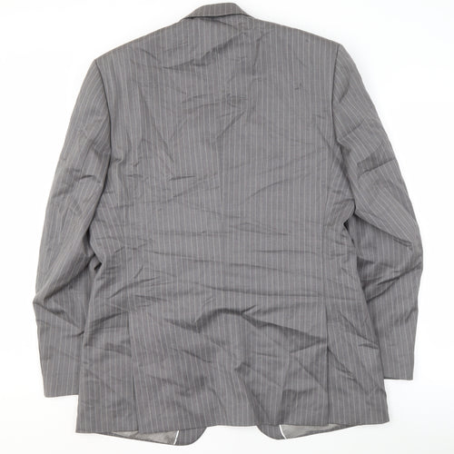 Jeff Banks Grey Striped Men's Suit Jacket 42 Long