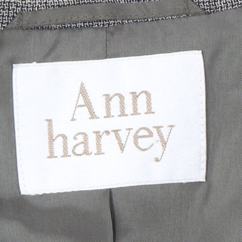 Ann Harvey Women's Grey Blazer Size 16 Notch Lapel Lined
