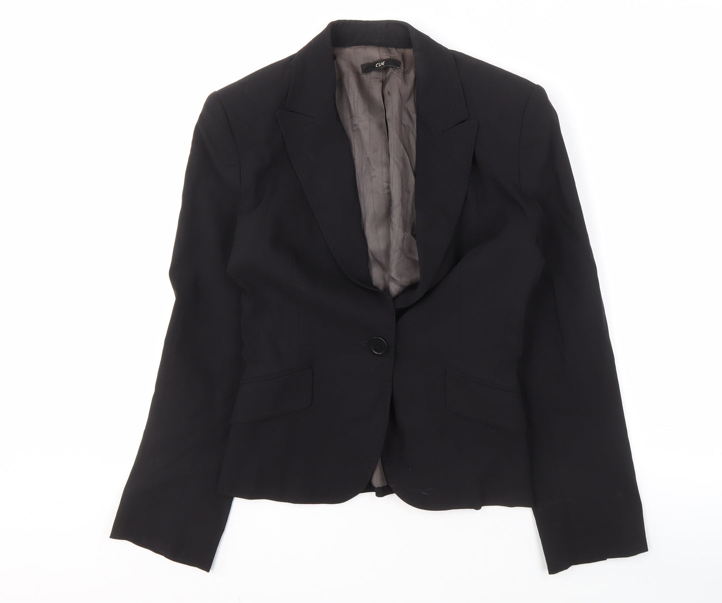 Cue Women Black Blazer Size 10 Business Workwear