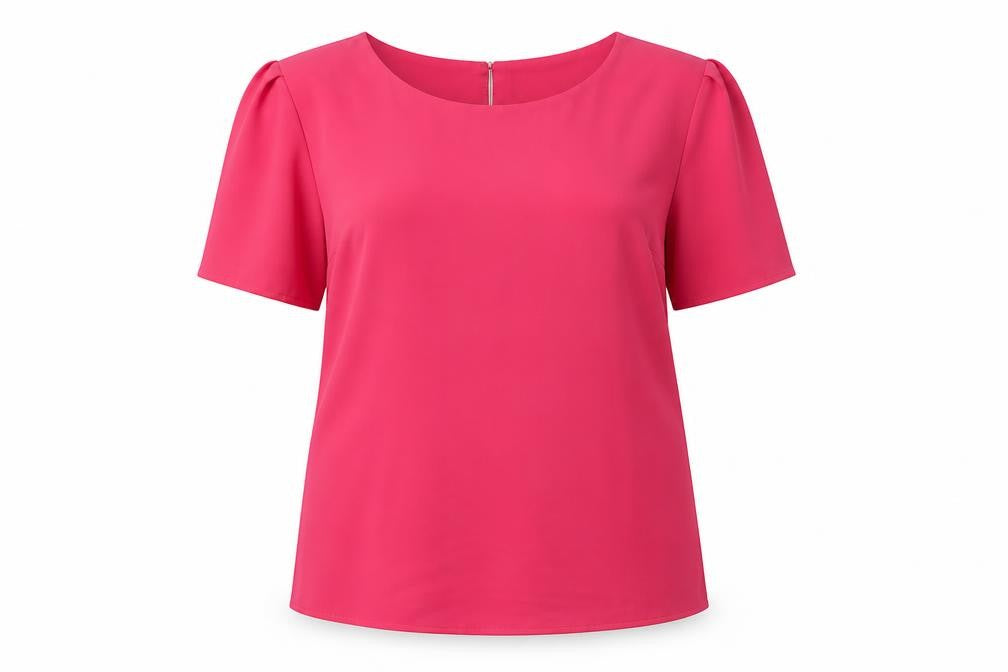 Front view of Oasis Women's Pink Blouse 12 Scoop Neck