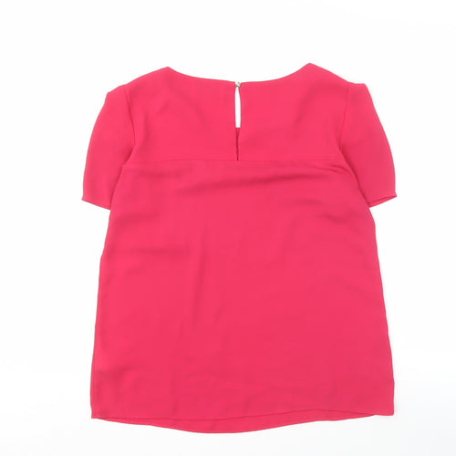 Oasis Women's Pink Blouse 12 Scoop Neck