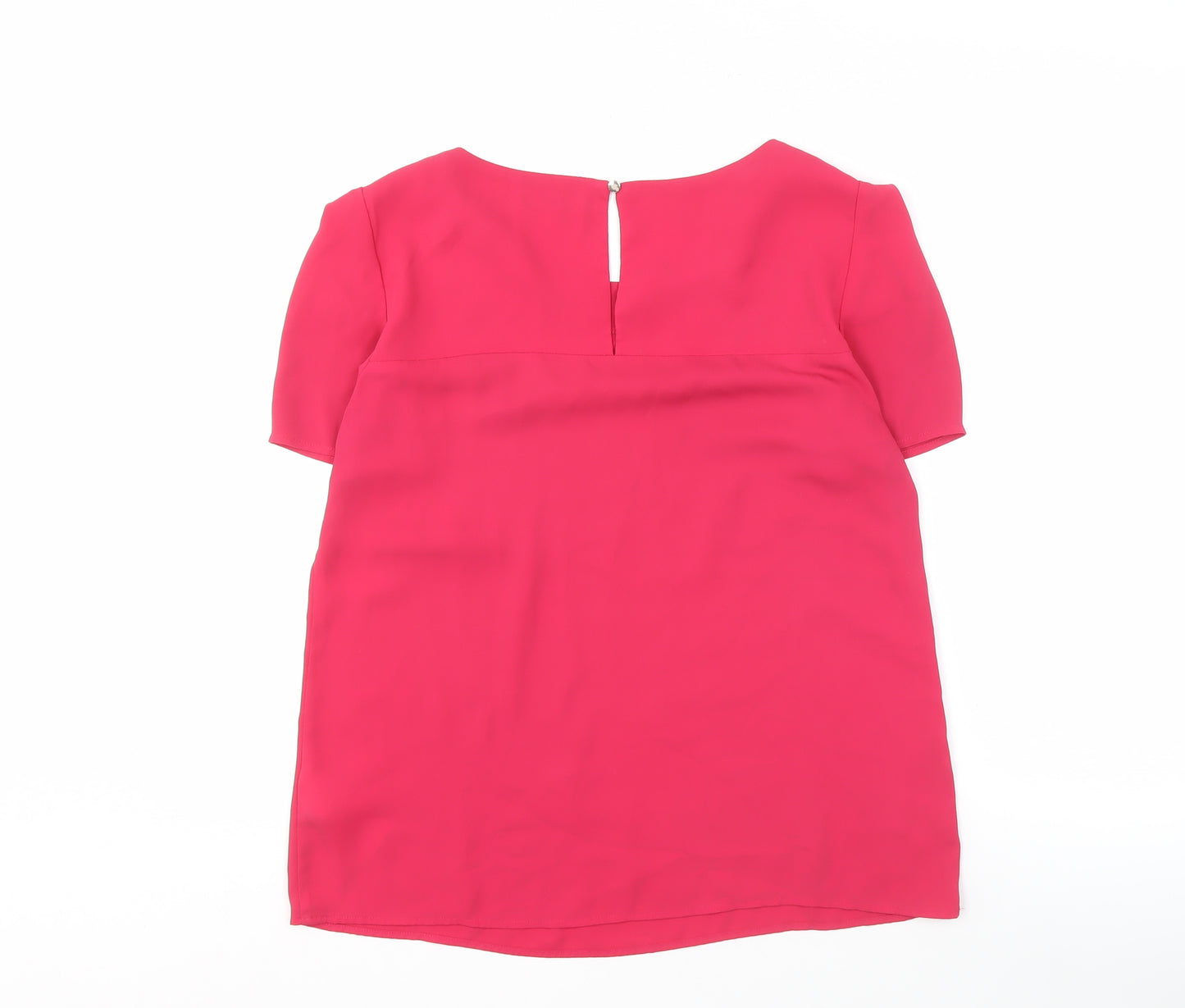 Oasis Women's Pink Blouse 12 Scoop Neck