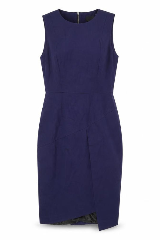 Cue Women's Blue Sheath Dress - Size 10, Business Wear