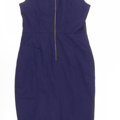 Cue Women's Blue Sheath Dress - Size 10, Business Wear