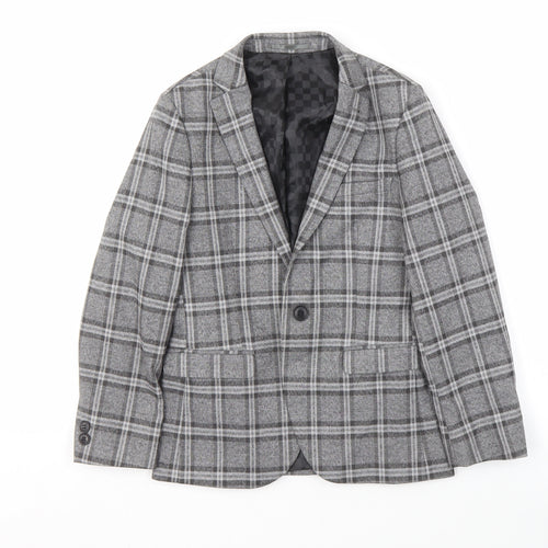 Next Boys Grey Check Suit Jacket 9 Years Slim Fit