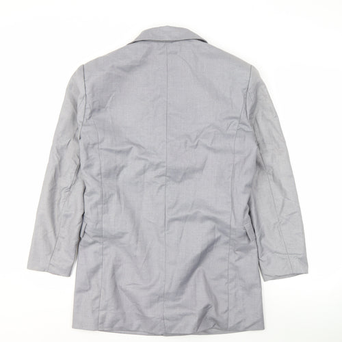 boohoo Women's Grey Blazer Size 8 Mid-Length Lined