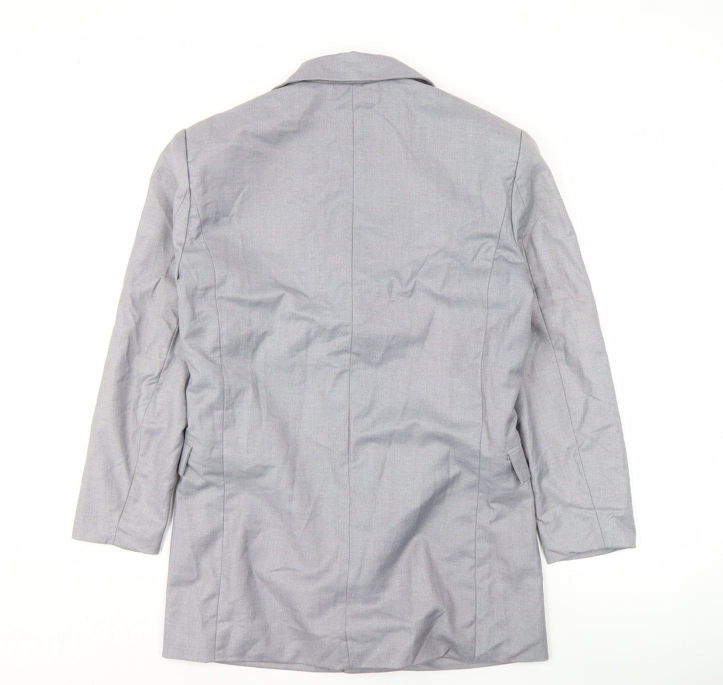boohoo Women's Grey Blazer Size 8 Mid-Length Lined