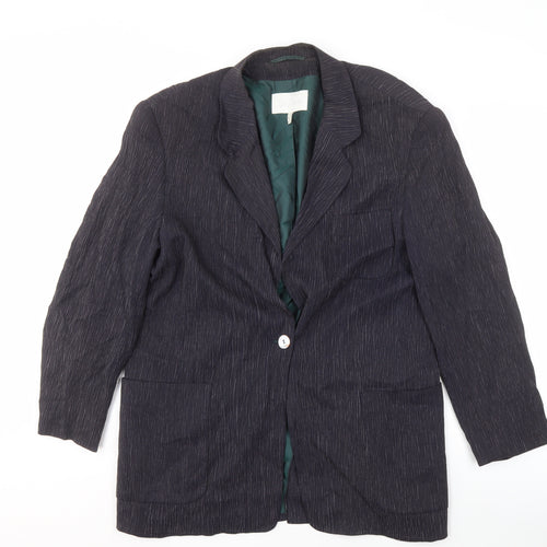 Élégance Women's Black Blazer Size 14 Regular Notch Lapel