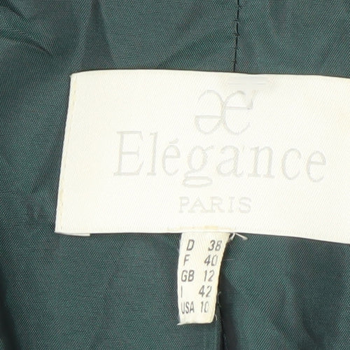 Élégance Women's Black Blazer Size 14 Regular Notch Lapel
