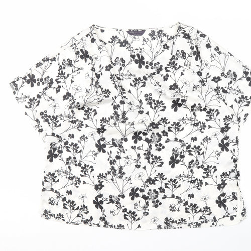 Marks and Spencer Women's Black Floral Blouse Size 14