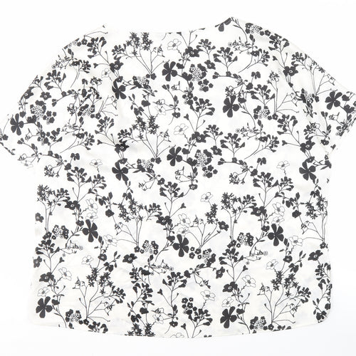 Marks and Spencer Women's Black Floral Blouse Size 14