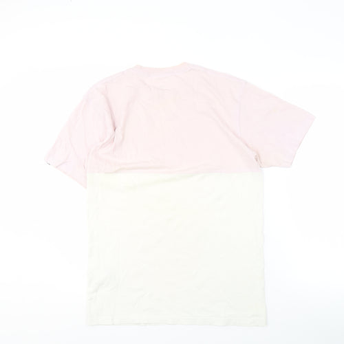 Vans Men's Pink Colourblock T-Shirt, Medium, Cotton