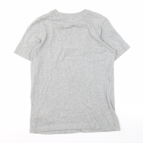 Nike Men's Grey Crew Neck T-Shirt L, Cotton, Logo