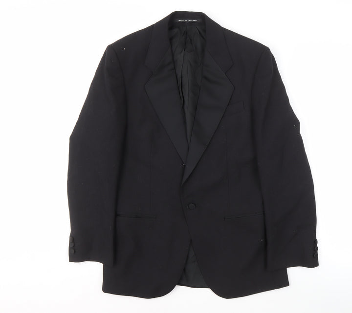 Pin Stripe Men's Black Blazer, 36 Short, Slim Fit