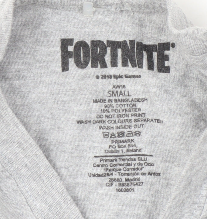 Primark Fortnite T-Shirt for Men, Size S in Grey