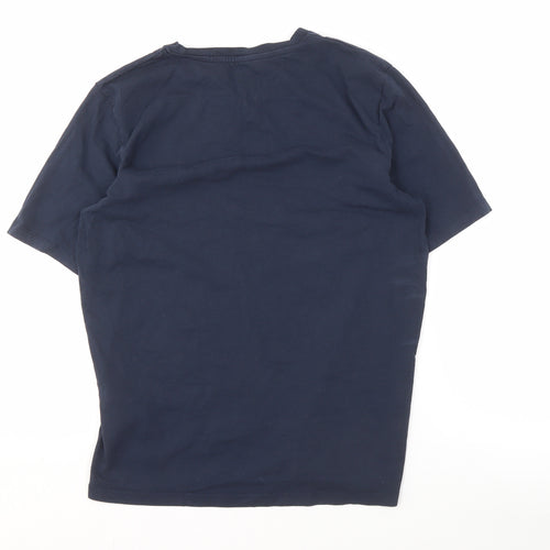 Jack & Jones Men's Blue Cotton Crew Neck T-Shirt L