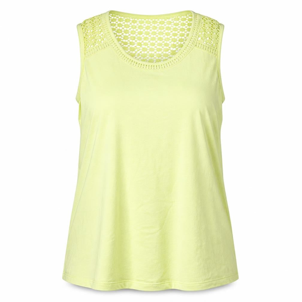 Front view of Bonmarché Women's Yellow Cotton Tank Top, size 18