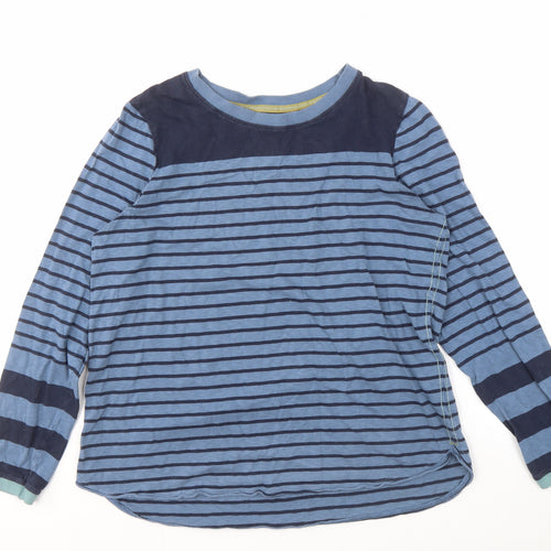 White Stuff Women's Blue Striped Cotton Top Size 16