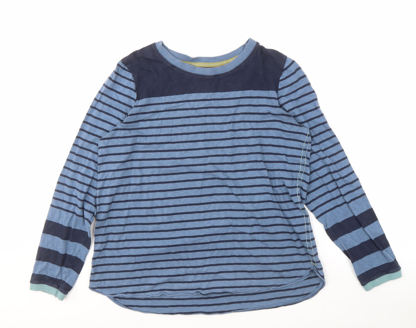 White Stuff Women's Blue Striped Cotton Top Size 16