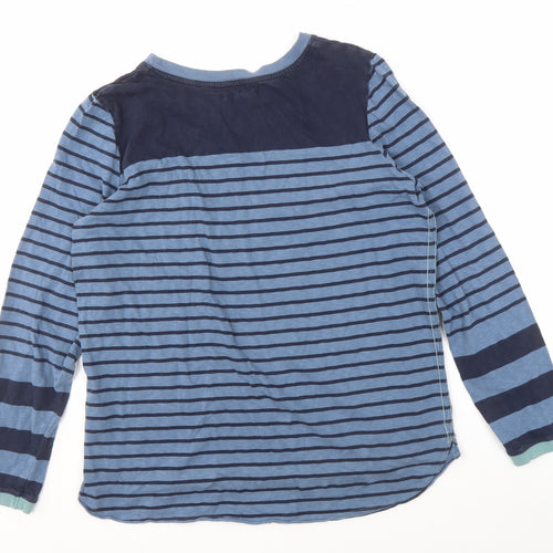 White Stuff Women's Blue Striped Cotton Top Size 16