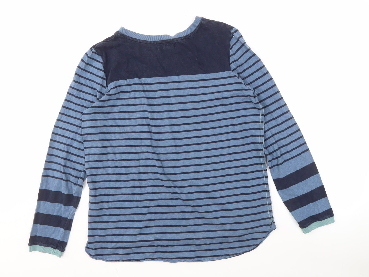 White Stuff Women's Blue Striped Cotton Top Size 16