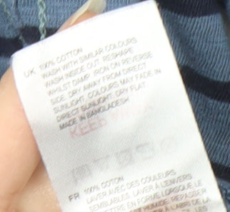 White Stuff Women's Blue Striped Cotton Top Size 16