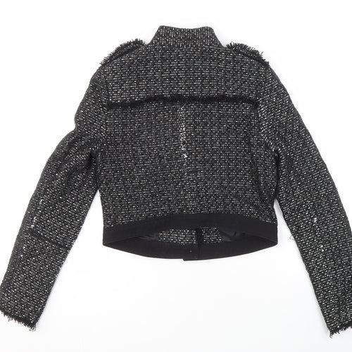 Asobio Women's Black Tweed Military Jacket, Size S
